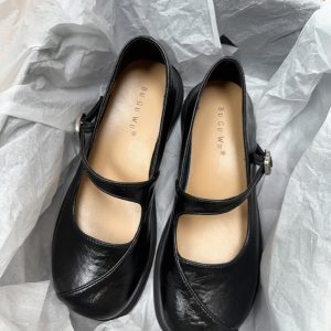 Thick-Soled Black Mary Jane Loafers for Women - Retro Japanese JK Style Round-Toe Shoes for Spring Summer, Perfect with Skirts
