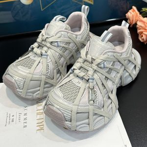 Thick-Soled Height-Increasing Dad Shoes for Women - 2025 Spring/Summer Niche Spider Web Mesh Lace-Up Casual Sneakers