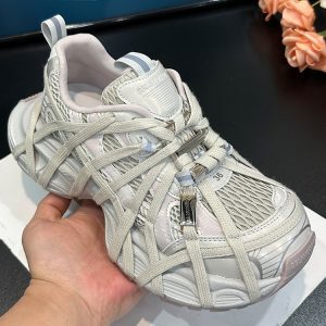 Thick-Soled Height-Increasing Dad Shoes for Women - 2025 Spring/Summer Niche Spider Web Mesh Lace-Up Casual Sneakers