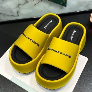 Thick-Soled Letter Slide Sandals for Women - Summer 2025 Height-Increasing Versatile Beach Flip-Flops for Petite Sizes