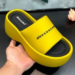 Thick-Soled Letter Slide Sandals for Women - Summer 2025 Height-Increasing Versatile Beach Flip-Flops for Petite Sizes
