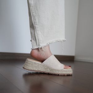 Thick-Soled Straw-Woven One-Strap Sandals for Women, Casual Wedge Heels, Height-Increasing Summer Outdoor Footwear