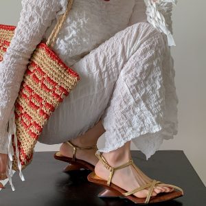 Thin Strap High-Heeled Sandals for Women - Niche European & American Style, 2024 Roman Vacation Shoes, Trendy Summer Footwear