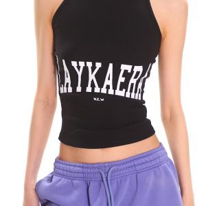 Three-Color Simple Letter Print Crop Vest for Women - Summer Retro Sleeveless Top, European American Style, Hot Girl Fashion