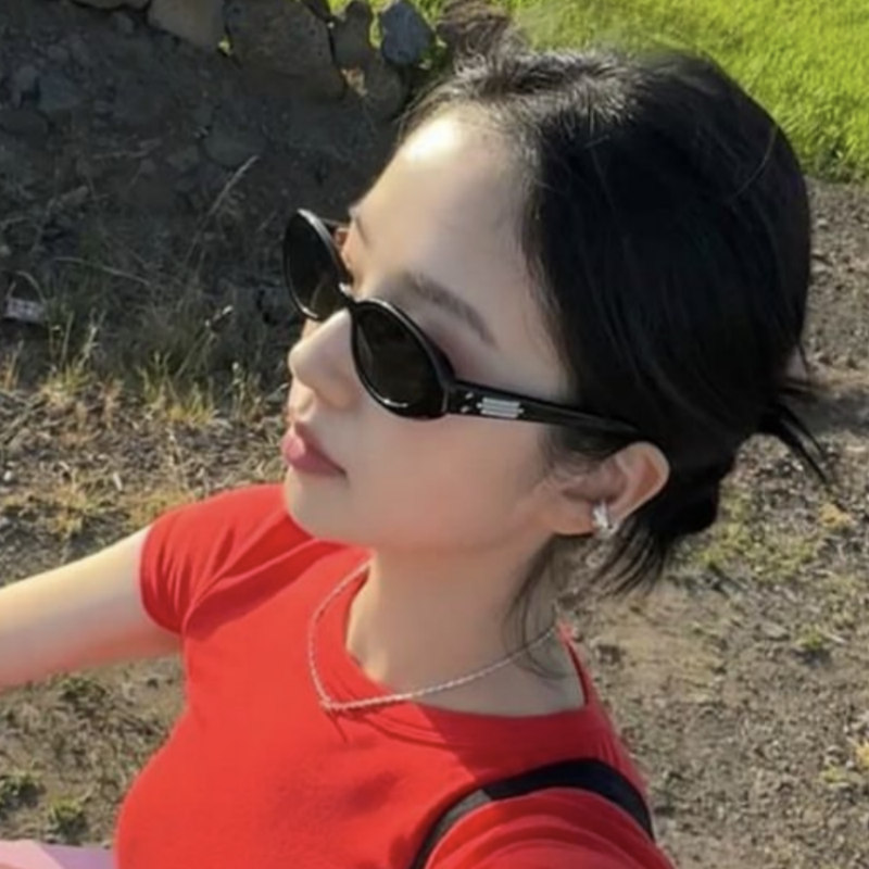 Trendy 2024 Oval Cat Eye Sunglasses for Women with Interchangeable Accessories, Stylish GM Sunglasses, Y2K Fashion Statement