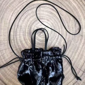 Trendy 2025 Soft Sculpture Mini Bag with Shiny Tassels and Drawstring Closure - Versatile Fashion Accessory