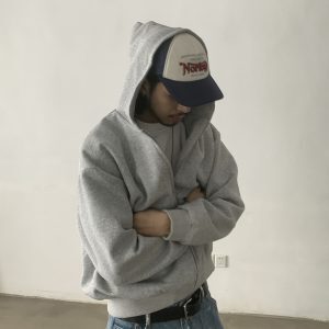 Trendy American-Style Loose Boxy Cropped Zip-Up Sweatshirt Jacket for Unisex - Airy Layer for Casual Style