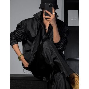 Trendy Casual Three-Piece Set: Simple Functional Style with Dragon Dadao Vest Jacket and Long Pants for Autumn Fashion