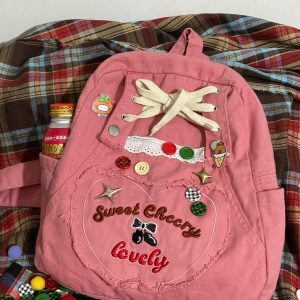 Trendy Cute Girls Double Shoulder Denim Backpack - Stylish Class Bag for Students - Sweet Cool Design