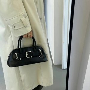 Trendy Half-Moon Belt Buckle Shell Crossbody Bag - Popular Korean Niche Design Small Fashion Handbag