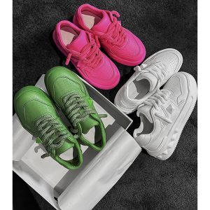 Trendy High-End Dragon Dadao White Leather Thick-Soled Sports Shoes for Summer Casual Wear