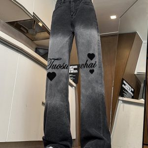 Trendy High-Waisted Printed Wide-Leg Pants for Women - Casual Slim-Fit American High Street Style