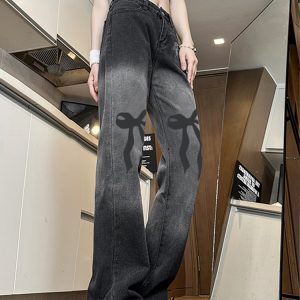 Trendy High-Waisted Wide-Leg Pants for Women - American High Street Style, Casual Versatile Slim-Fit, Printed Design