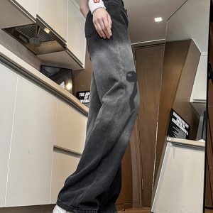 Trendy High-Waisted Wide-Leg Pants for Women - American High Street Style, Casual Versatile Slim-Fit, Printed Design