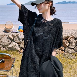 Trendy Lace Dress for Women - Elegant Two-Piece Set, Loose Long Skirt, Spring Summer 2025 Fashion, Perfect for Special Occasions