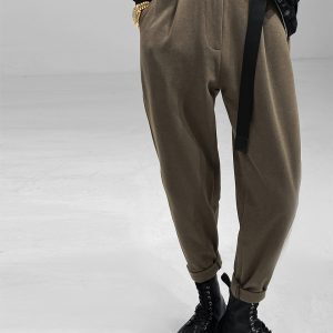 Trendy Loose Tapered Casual Pants with Built-In Belt - Versatile Dragon Dadao Style for Effortless Fashion