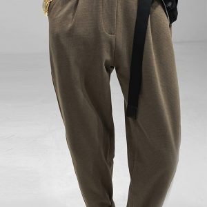Trendy Loose Tapered Casual Pants with Built-In Belt - Versatile Dragon Dadao Style for Effortless Fashion