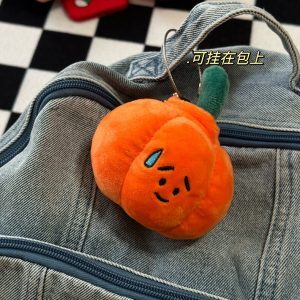Trendy Lucky Orange Plush Pendant Bag Charm - Cute Doll Accessory for Students and Girls