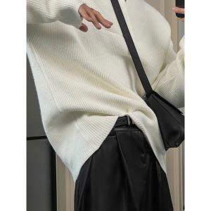 Trendy Minimalist Knitted Base Shirt - Loose Comfortable Versatile Autumn Style