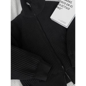Trendy Reversible Knitted Cardigan Sweater Coat for Autumn and Winter - Thickened Versatile Design