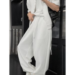 Trendy Spring 3-Piece Set: Curved Knife Long Pants, Loose Short-Sleeve T-Shirt & Sleeveless Cardigan for Effortless Style