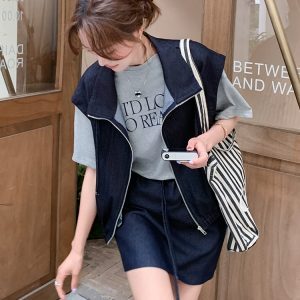 Trendy Summer 2025 Women's Casual Sportswear Set - Relaxed Vest & Short Skirt 3-Piece Outfit for a Youthful, Stylish Look