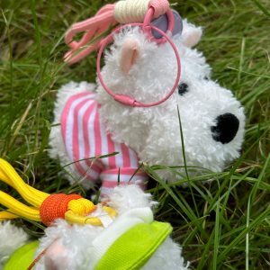 Trendy West Highland White Terrier Plush Toy Bag Pendant Keychain for Car Accessories - Cute Dog Keyring