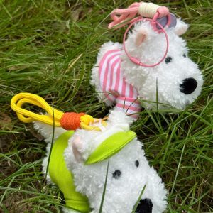 Trendy West Highland White Terrier Plush Toy Bag Pendant Keychain for Car Accessories - Cute Dog Keyring