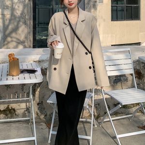 Trendy Women's Loose Blazer - High-End Casual Suit for Spring & Autumn 2025, Stylish Professional Outerwear