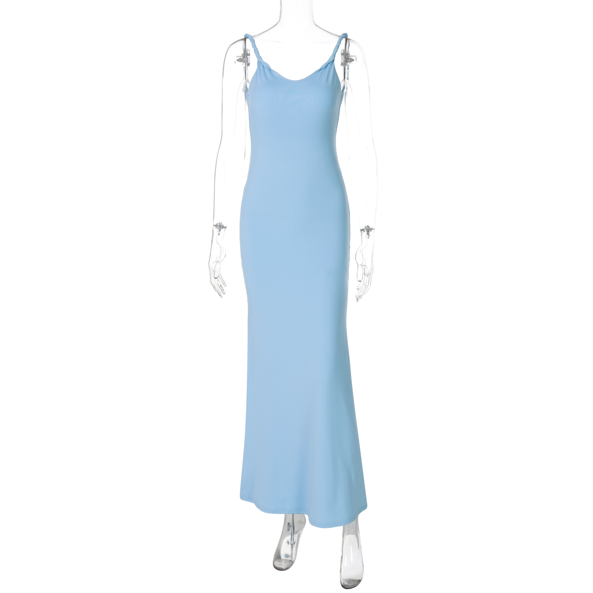 Twisted Strap Backless Bodycon Dress for Women - Elastic Slim Fit, High Waist, Sexy Long Dress in European and American Instagram Style