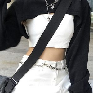 Ultra-Short Hip-Hop Crop Top for Women - American Street Style Jazz Dance Practice Shirt