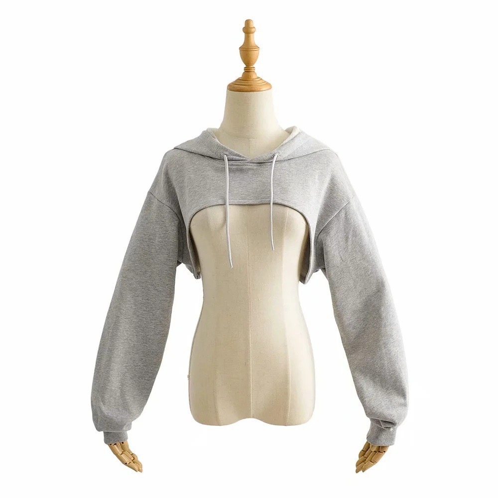 Ultra-Short Spicy Girl Sports Hoodie - Women's 2023 Jazz Dance Top in Trendy Y2K Style