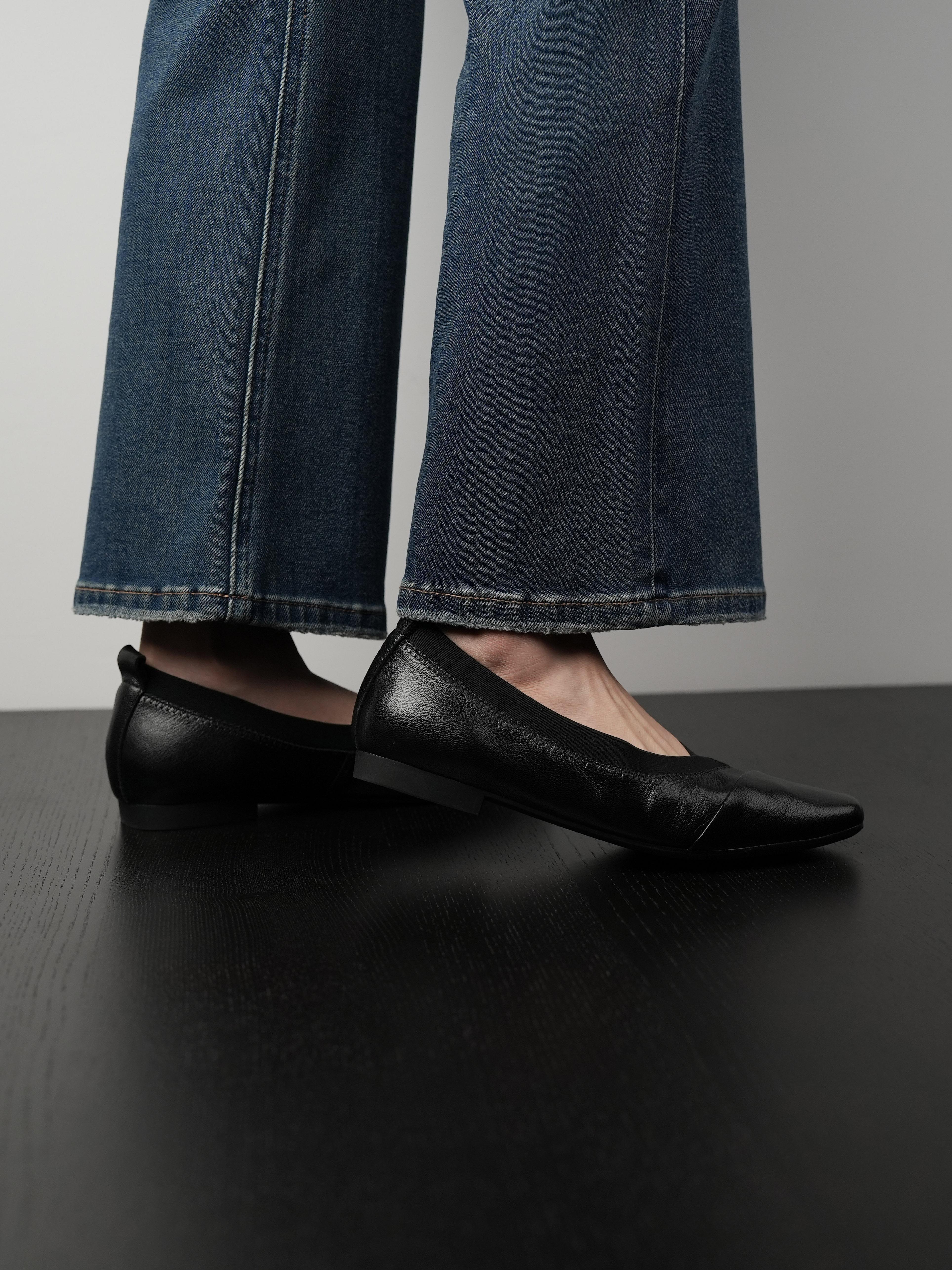 Ultra-Soft Square-Toe Slip-On Flats for Women - Comfortable Commuting and Work Shoes, Easy-On Everyday Footwear