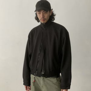 Unisex American Retro High-End Clean Fit Jacket - Casual Loose Stand Collar Coat for a Vintage Y2K Style