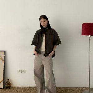 Unisex Deconstructed Loose High Street Jeans - American Retro Washed Curved Blade Design, Trendy Long Pants