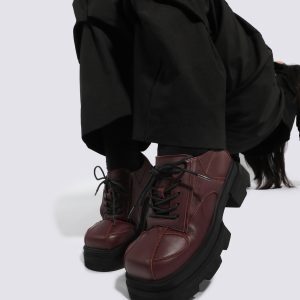 Unisex Genuine Leather Thick-Soled Shoes for Women - 2025 Spring/Summer British Style Height-Increasing Slimming Footwear