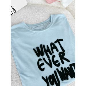 Unisex Graffiti Letter Print Long Sleeve T-Shirt - Dragon Dada Summer Lazy Style Versatile Loose Lightweight Top