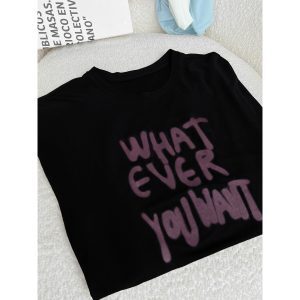 Unisex Graffiti Letter Print Long Sleeve T-Shirt - Dragon Dada Summer Lazy Style Versatile Loose Lightweight Top