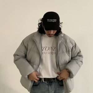 Unisex High-Neck Lightweight Down Jacket - Trendy Thickened Winter Coat in Japanese Style for Men and Women