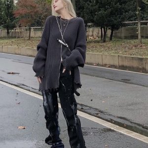 Unisex Loose Straight High Street Jeans with Ink Splash Design - Trendy 90s Inspired Pants