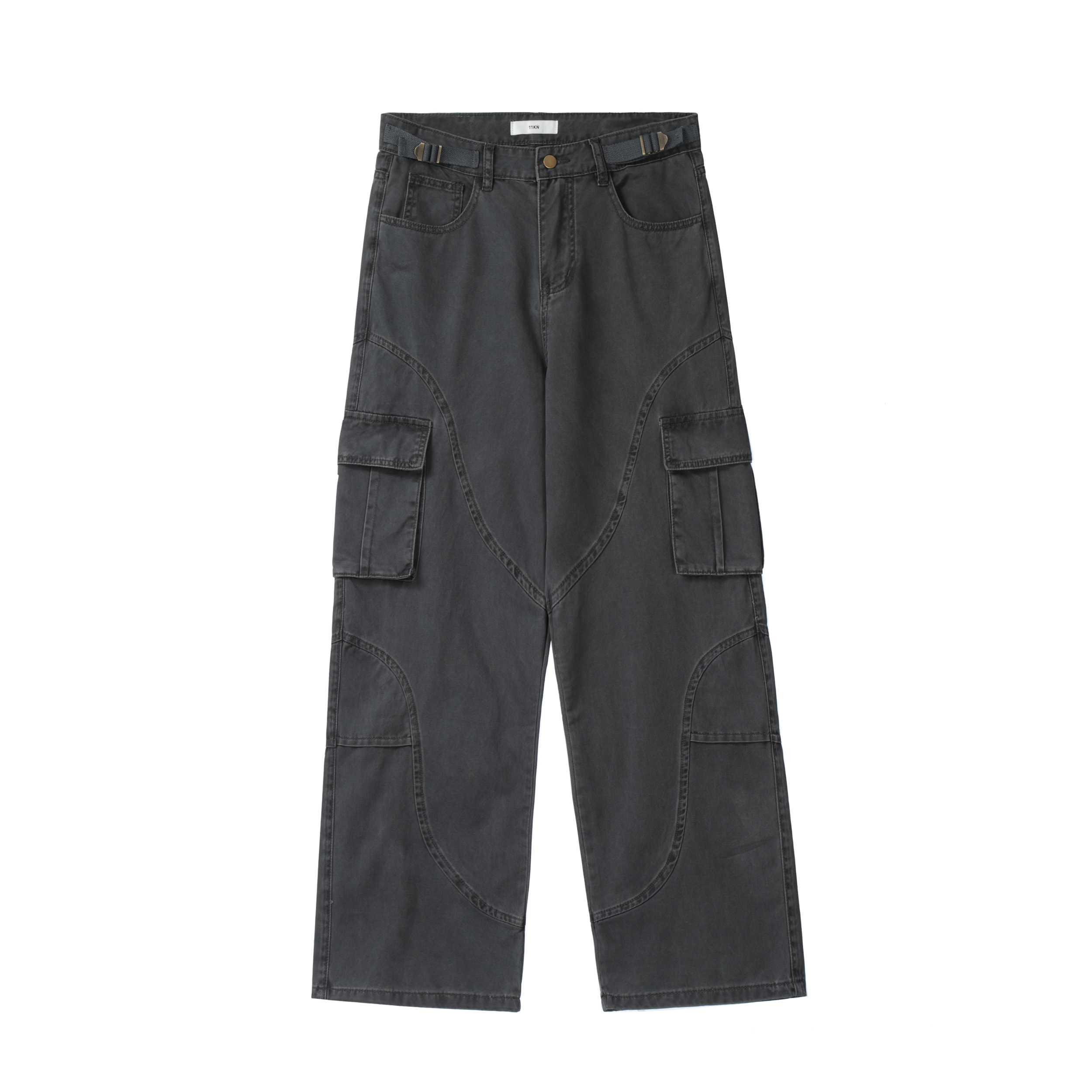 Unisex Oversized Multi-Pocket Loose Work Pants - Straight Leg Floor-Length Wide-Leg Style for Casual & Streetwear Fashion