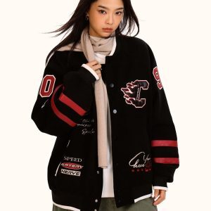 Unisex Retro Baseball Jacket - Trendy Loose Fit Cotton-Padded Casual Coat for Men and Women - Vintage Sports Style