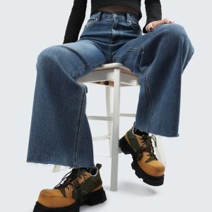 Unisex Small Leather Derby Shoes for Women - 2025 Summer Thick-Soled Punk Style Round-Toe Footwear