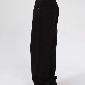 Unisex Straight-Leg Jeans - Loose-Fitting, Versatile Retro High Street Wide-Leg Pants for a Trendy 90s American Vibe
