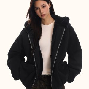 Unisex Thickened Fleece Jacket - Loose Fit Cotton Coat for Winter - Casual Cleanfit Outerwear