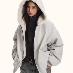 Unisex Thickened Fleece Jacket - Loose Fit Cotton Coat for Winter - Casual Cleanfit Outerwear