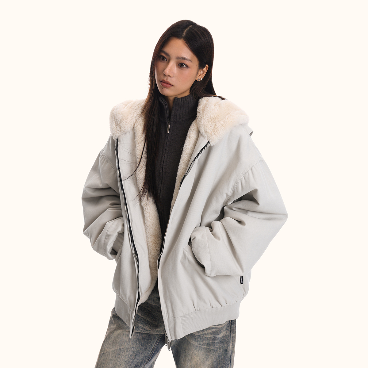 Unisex Thickened Fleece Jacket - Loose Fit Cotton Coat for Winter - Casual Cleanfit Outerwear