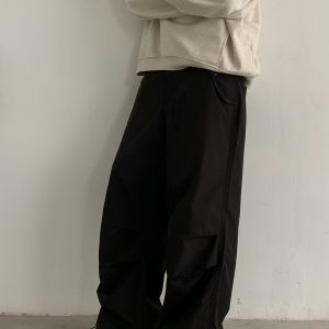 Unisex Vintage Japanese Straight Cargo Pants - Loose Fit American Work Pants for Street Dance - Trendy Casual Long Trousers