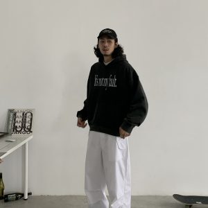 Unisex Vintage Japanese Straight Cargo Pants - Loose Fit American Work Pants for Street Dance - Trendy Casual Long Trousers