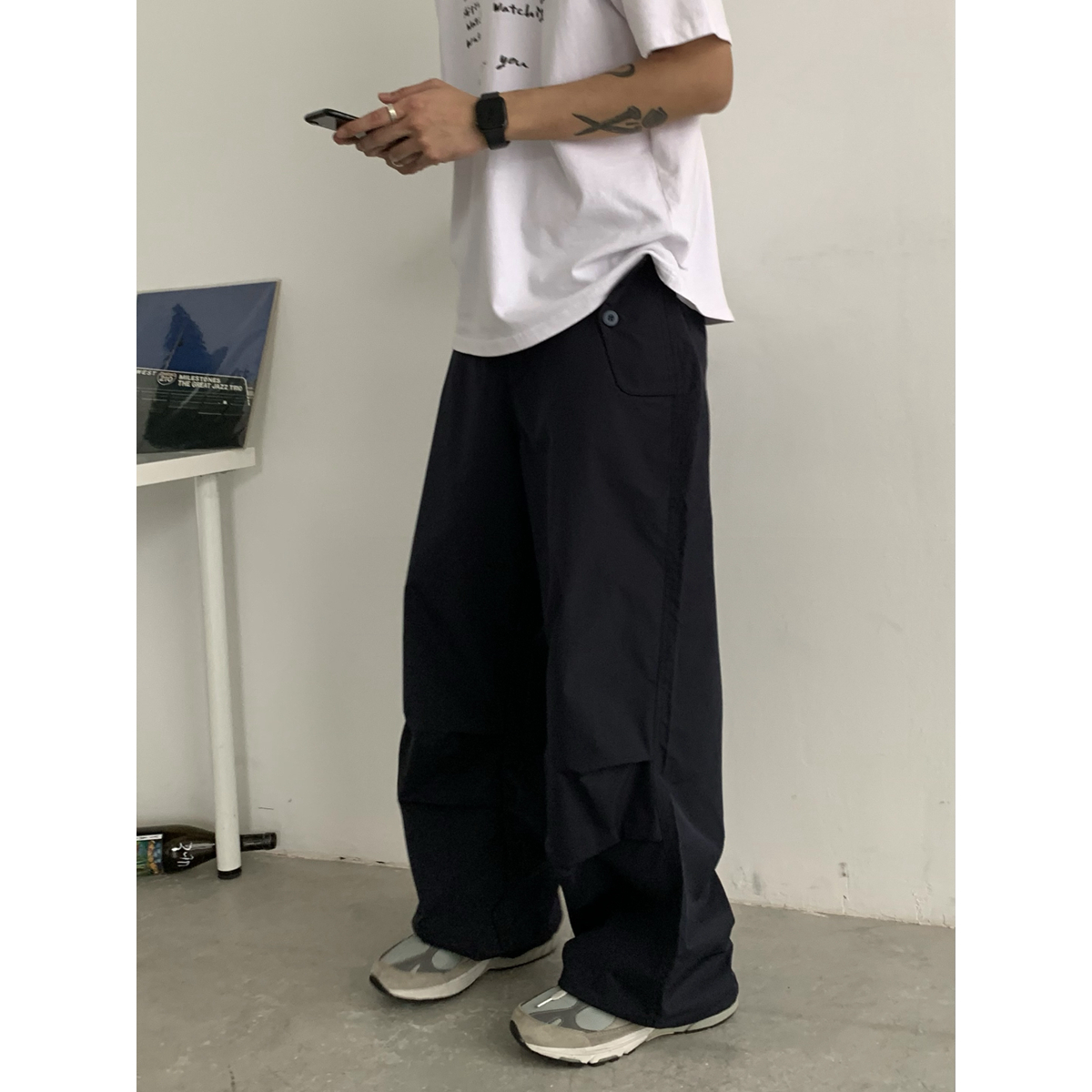 Unisex Vintage Japanese Straight Cargo Pants - Loose Fit American Work Pants for Street Dance - Trendy Casual Long Trousers